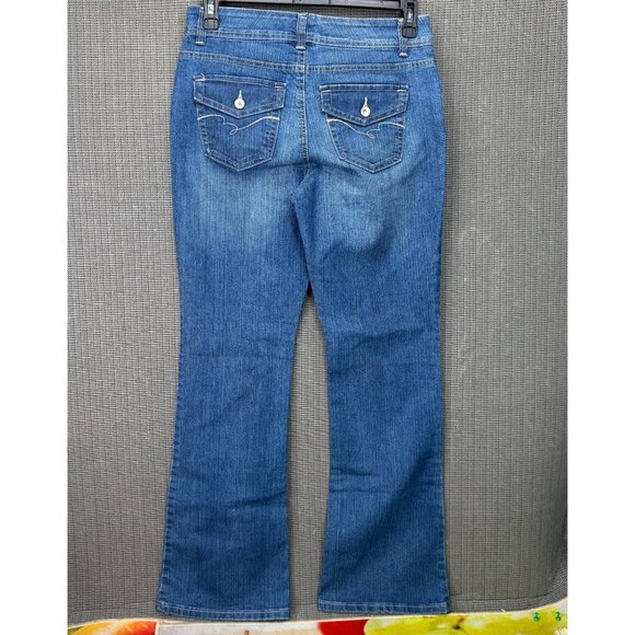 Nine West Womens Size 10 Blue Flared Leg Mid Rise 5 Pocket Denim Jeans - Picture 2 of 11